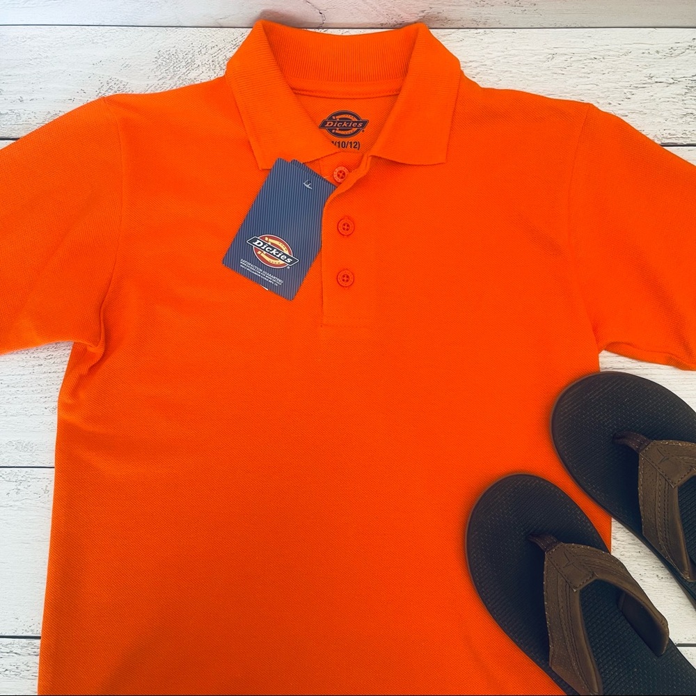 Dickies Boys Orange Polo Shirt Size Medium (8-10)